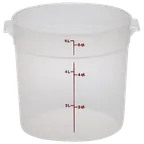 image of Cambro RFS6PP190 Round 6 Qt Storage Container, 9.94" Dia x 7.94"H, Translucent Polypropylene, No Lid