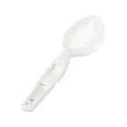 image of Cambro SPOP11CW148 - 11" White Plastic Serving Spoon, Perforated, Notched, Hole, NSF