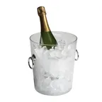 image of Cambro WC100CW135 Wine Bucket Cooler, 8" Dia x 9‑1/8" H, Clear PC, Non‑Insulated with Handles