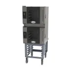 image of Cadco Bakerlux BLS-4HTR-2 Double-Deck Electric Convection Oven w/ Digital Touch Controls, Half-Size