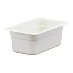 image of Cambro 44CW148 1/4‑Size 2.7 qt Food Pan, 4" Deep Polycarbonate, White, NSF