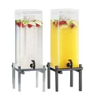 image of Cal-Mil 1132-3-13 3-Gallon Black Acrylic Beverage Dispenser, Ice Chamber, 10.25"W x10.5"D x25.5"H