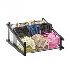 image of Cal-Mil 1148-13 Countertop Condiment Organizer, 13" W x 14" D x 6.5" H, Black, 7-Compartment Insert