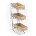 image of Cal-Mil 1235-39-60 Condiment/Flatware Display, 5.25"W X 14"D X 18"H, 3-Tier, Removable Bamboo Bins