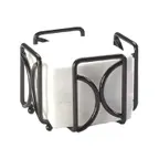 image of Cal-Mil 1243 Bar Napkin Holder, 5-1/2" x 4-1/2" Black Iron Square, Holds 5" Cocktail Napkins, BPA‑Free