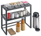 image of Cal-Mil 1254 Mission Shelf Riser, 24"W X 12"D X 24"H, 2-Tier, Black Frame