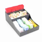 image of Cal-Mil 1259 Classic Coffee Center, 8"W X 12"D X 4"H (9) Compartment, Adjustable Front Walls