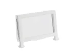 image of Cal-Mil 1262-15 Clear Acrylic Card Holder, 3.5" x 2"H, Iron Frame, White Finish