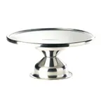 image of Cal-Mil 1308 - 12" Diameter Stainless Steel Cake Stand, 7" Height, 12" Dia x 7" H, Polished Finish