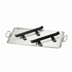 image of Cal-Mil 1362 Griddle – 22.75" x 13.75" x 2.25" Pressed Iron, BPA‑Free, Heat‑Guard Handles, Brackets