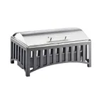 image of Cal-Mil 1368-13 8 Qt Rectangular SS Chafing Dish, 21.6W x 13.6D x 15.3H, Hinged Cover, Black