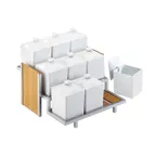 image of Cal-Mil 1474 Eco Modern Jar Display, 13.75"W X 13.75"D X 7"H, 3-Tier, Rectangle