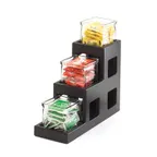 image of Cal-Mil 1486-96 Midnight Bamboo Jar Display, 5"W X 14"D X 13"H, 3 Step Design (3) 4" X 4" Glass Jars