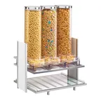 image of Cal-Mil 1499-15 Countertop Cereal Dispenser, 3 2.7L Bins, silver frame, BPA‑Free, 18.3W x13.3D x24H