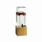 image of Cal-Mil 1527-1-60 Beverage Dispenser, 1.5‑Gallon Acrylic Bowl, Wood Base, Ice/Drip Tray