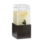 image of Cal-Mil 1527-1-96 Midnight Bamboo 1.5‑Gallon Dispenser, 8¼"W×9¾"D×17¾"H, Acrylic, Ice Tray Wood Base