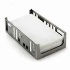 image of Cal-Mil 1606-55 Squared Napkin Holder, 9-1/4"W X 5-1/4"D X 2-1/2"H, Accommodates 4"W X 8"H Napkins