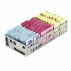 image of Cal-Mil 1611-55 Squared Packet Organizer, 9.5"W X 4.5"D X 2"H (3) Section, Decorative Geometric Cutouts
