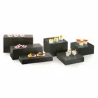 image of Cal-Mil 166-11-96 Bamboo Crate/Riser, 20" W x 7" D x 11" H Black, Flip‑to‑Crate, 1‑2 Steps