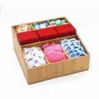 image of Cal-Mil 1714-60 Multi-Section Organizer, 12"W X 12"D X 5.5"H (9) Compartments, Bamboo