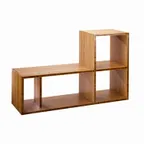 image of Cal-Mil 1933-60 Display Riser, 38" W x 12" D x 24" H, Natural Bamboo, Shelf, 30‑39" W, 17"+ H