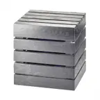 image of Cal-Mil 1944-12-96 Midnight Bamboo Crate Riser, 12"W X 12"D X 12"H, Square, Flip To Utilize As A Basket