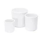 image of Cal-Mil 1950-64-15 2-Quart Round Melamine Salad Crock, 6-3/4" Diameter x 6-1/4" Height, White