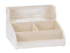 image of Cal-Mil 2019-113 Condiment Station, 15" X 14.5"D X 9.25"H (3) Section, Rustic Pine (Cup/Lid Organizer Sold Separately)