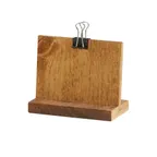 image of Cal-Mil 2036-32-99 Madera Clipboard Menu, 4"W X 2"D X 3.25"H Oal, Rectangular, Holds 3" X 2" Card