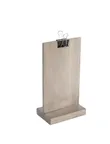 image of Cal-Mil 2036-46-110 Aspen Clip Sign Holder 2.5" x 4.5" x 8.5" H Gray Wood 4" Width Menu Display