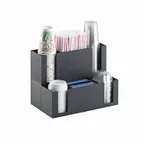 image of Cal-Mil 2041 Classic Coffee Station Organizer, 14.5"W X 8.75"D X 10.75"H (6) Section, Accommodates Up To 4" Dia. Cup/Lids
