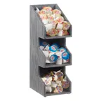 image of Cal-Mil 2053-83 Ashwood Condiment Organizer/Display, 5.5"W X 6.5"D X 15.5"H, 3-Tier, Clear Acrylic Edges