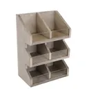 image of Cal-Mil 2054-110 Aspen Condiment Holder, 7" X 11" X 16"H (6) Section, Clear Acrylic