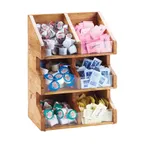 image of Cal-Mil 2054-99 Madera Condiment Organizer/Display, 11"W X 7"D X 16"H, 3-Tier Bins, Double Tower
