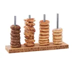 image of Cal-Mil 22008-4-60 Donut/Bagel Display, 25"W X 7"D X 13"H (4) 1/2" Dia. Metal Pegs, Bamboo