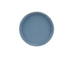 image of Cal-Mil 22026-8-111 Stone Blue Low‑Rim Melamine Plate, 8¼″ x 1″ H, Dishwasher Safe, Stackable 8‑9″