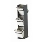 image of Cal-Mil 22048-13 3-Tier Stainless Steel Flatware Holder, 4.5"W x 7"D x 21"H
