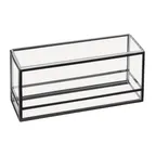 image of Cal-Mil 22077-13 Black Rectangular Riser, 15" W x 5" D x 5" H, Reversible Plastic/Steel, 1‑2 Step