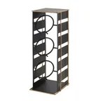 image of Cal-Mil 22086-90 Empire Cylinder Display, 7x7.25x18.5in, 3-Tier, 3-Compartment, Black Metal Utensil Holder