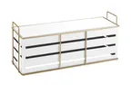 image of Cal-Mil 22087-9-15 Riser - 20½" W x 7" D x 9" H White Sheet Metal Base with Gold Wire Frame