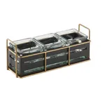 image of Cal-Mil 22091-90 Empire Jar Display, 12.5"W X 4.5"D X 5.25"H (3) Glass Jars Included, Gold Wire Frame