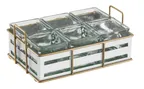 image of Cal-Mil 22092-15 Jar Display, 12.5"W X 8.5"D X 5.25"H (6) Glass Jars Included, Gold Wire Frame