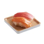 image of Cal-Mil 22097-91 Serving Tray, 4"W x 4"D x 1/2"H, Stackable, White Melamine, Natural Wood, Two Tone