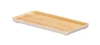 image of Cal-Mil 22098-91 Serving Tray, Rectangular, 8"W x 4"D, White Melamine, Natural Wood, Stackable