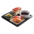 image of Cal-Mil 22099-13 Serving Tray, 9"W x 9"D x 1/2"H, Stackable, Melamine, Black