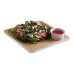 image of Cal-Mil 22099-91 Serving Tray, 9"W x 9"D x 1/2"H, Stackable, White Melamine, Natural Wood, Two Tone