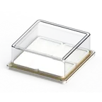 image of Cal-Mil 22099-CVR Clear Plastic Dome Cover, 9" x 9" x 3", Stackable Lift‑Off, Fits 22099 Series