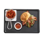 image of Cal-Mil 22100-13 Serving Tray, 13"W x 9"D, Rectangular, Stackable, Melamine, Black