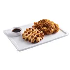 image of Cal-Mil 22100-15 Serving Tray, 13"W x 9"D x 1/2"H, Rectangular, Stackable, Melamine, White