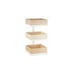 image of Cal-Mil 22320-15 Merchandising Rack, 12-1/2" x 7" x 20-1/2", Metal Frame, White, Fits 12" x 12" Acrylic Boxes